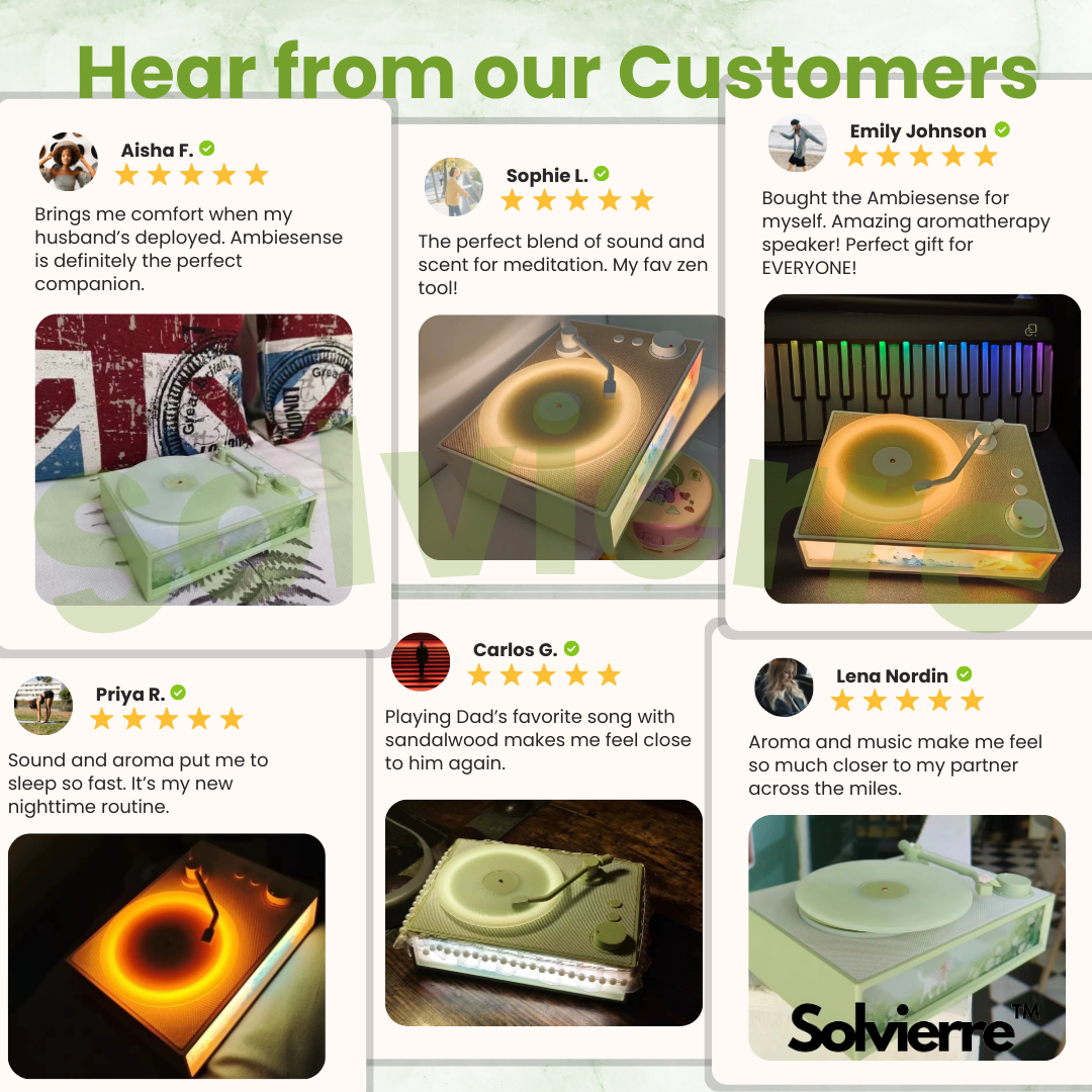 AmbieSense Speaker Diffuser Testimonials | Solvierre